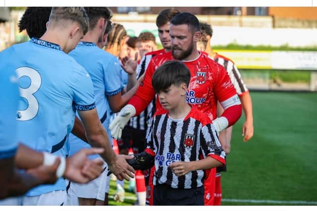 Vinnie was once again a team mascot for Chorley FC this week.