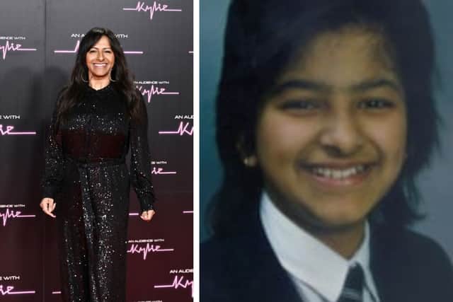 L: Ranvir Singh pictured in 2023. R: a photo from when she was a young girl