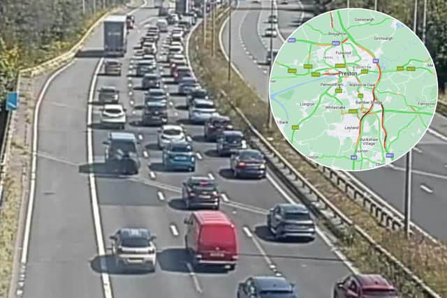 Heavy traffic was building on M6, M55 and M61 on Sunday morning