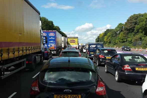 A previous collision on the M6 between J35 for Carnforth and J34 for Lancaster causing a backlog of traffic. 