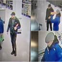 Officers want to speak to these two men after a bank card was stolen from a car in Burnley