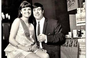 The Vin Sumner Collection - The Top Rank Ballroom, Preston, 1960s - 1970s Competition winner poses with PNE Player Ernie Hannigan. Miss Teen Queen 1968. Event sponsored by 'Clearasil' skin cleanser. Photo: n/a