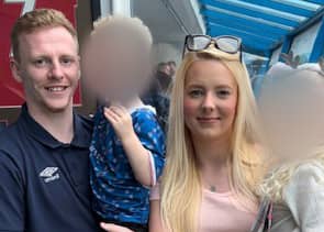 Abbie Guy, 26, with partner Callum Guy, 27, and their children Ava, five, and George, three.
