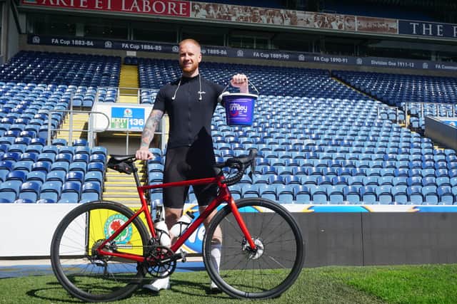 Lewis Robinson, 32, will rack up 3,700 miles following Blackburn Rovers this season