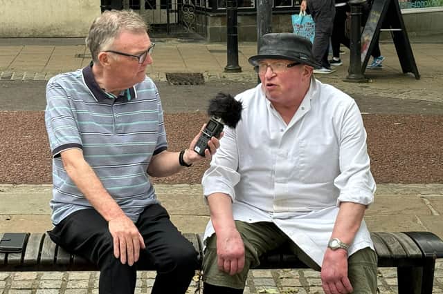 The latest episode of the Parched Peas podcast being filmed at Preston Market