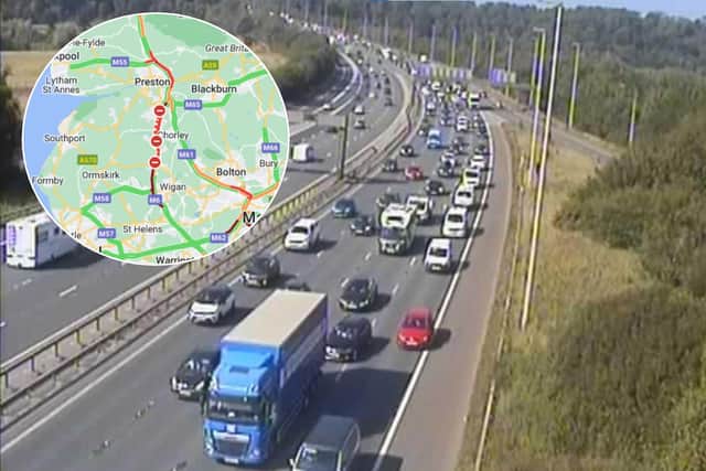 The M6 was closed in both directions following a crash
