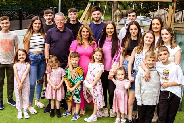 Sue and Noel Radford with some of their children.