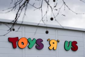 A Toys R Us store is opening inside the WHS Smith in Lytham St Annes. Pictured is the logo on a south London store in 2018. Photo by DANIEL LEAL/AFP via Getty Images