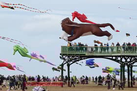 Epic creations fly over the skies of St Anne's seafront at the award winning St Anne's Kite Festival 2024.