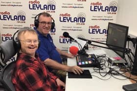 John Roberts with Radio Leyland presenter Colin Horniman