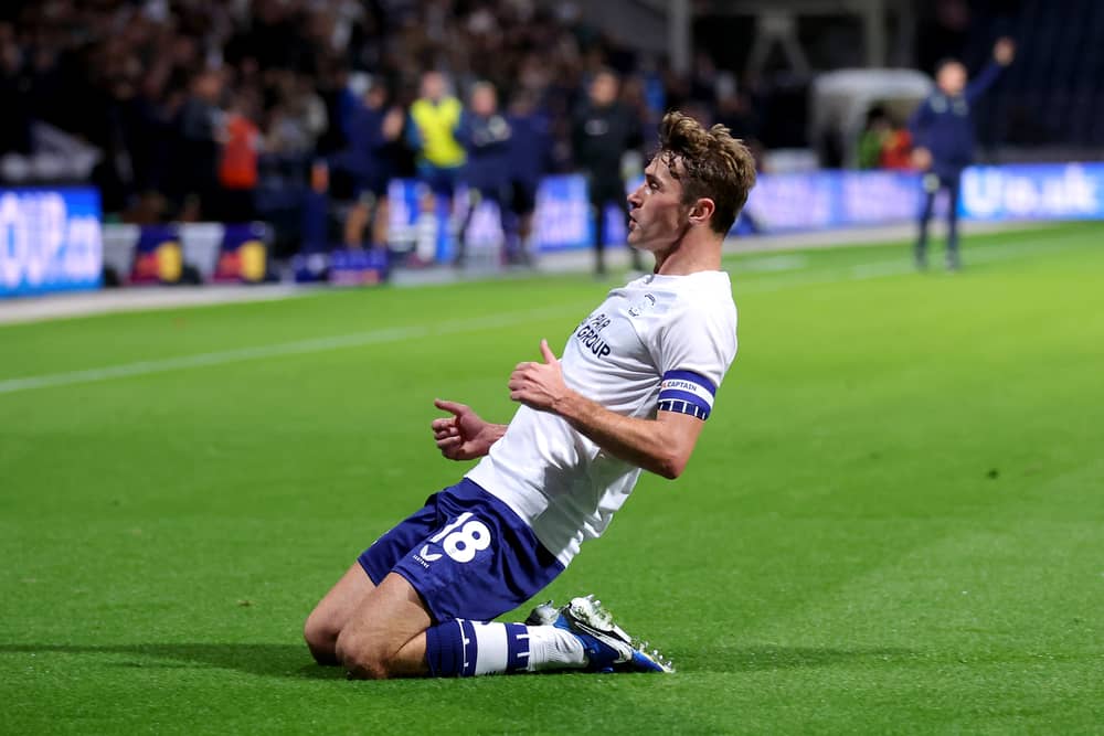 Ryan Ledson sent Preston North End in to the fourth round of the Carabao Cup. He scored the decisive penalty to beat Fulham. (Photo by Alex Livesey/Getty Images)