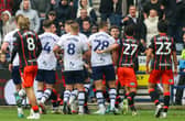 A melee breaks out in the second half