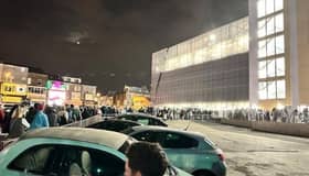 There were long queues reported at Bonny Street Car Park after Saturday's Firework Display by Finland. Photo:  Harry Doe