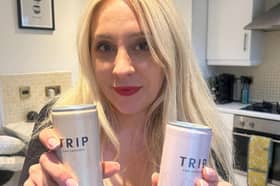 Reporter Emma Downey with some of the Trip drinks. 