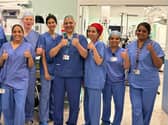 Consultant colorectal surgeons Tarek Hany, Alka Jadav and Arnab Bhowmick performed the 100th case of extra-peritoneal colorectal surgery (EXPERTS) – a novel operation “designed and performed with a view of the future in mind”.  