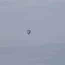 A hot air balloon was spotted flying over the Irish Sea near Blackpool over the weekend