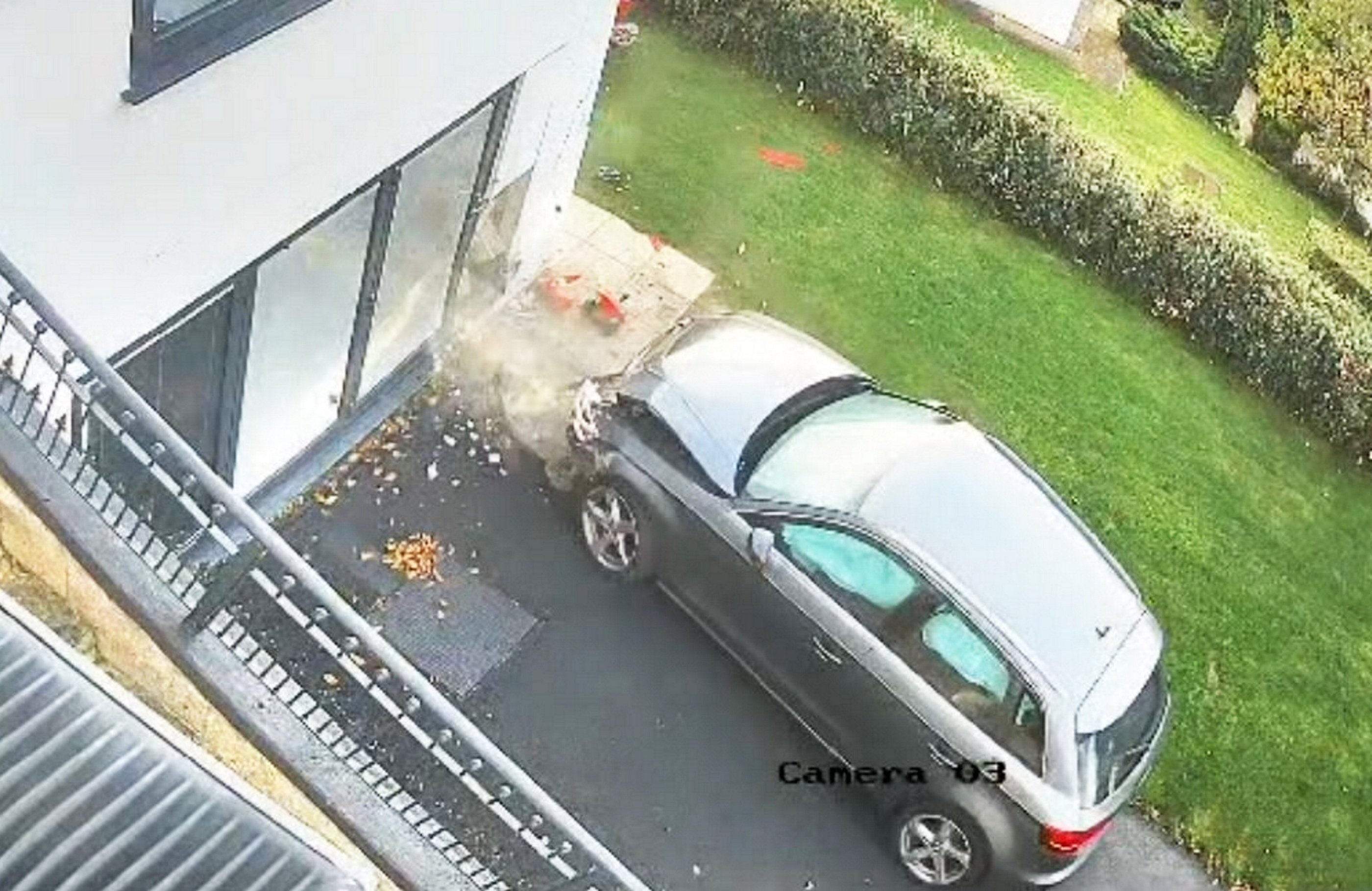 Audi driver smashes into home while doing a U-turn