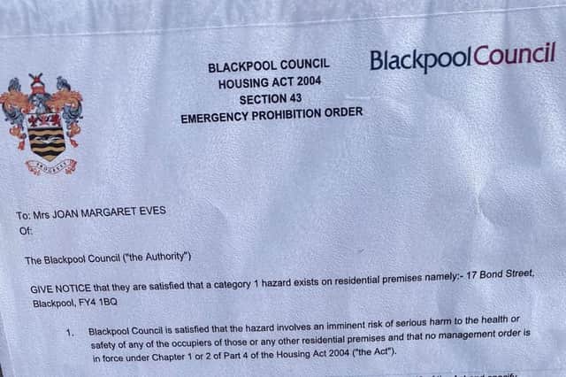 An Emergency Prohibition Order has been placed on Barry's property.