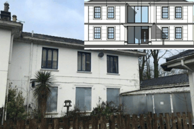 Grimsargh House and inset, one of the plans for the site