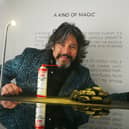 Laurence Llewelyn-Bowen  admires 'A Kind of Magic' by artist Severi Haapala from Finland, on display at Showtown, Blackpool, part of Lightpool Festival 2024.   A celebration of art, light, music and performance, with 24 different art and light installations around Blackpool sea front and around the town for nine nights until October 26th.