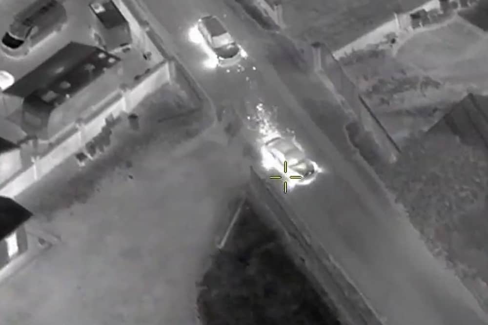 Police on land and in the air combined to great effect to bring a speeding car to a halt and arrest three suspects.