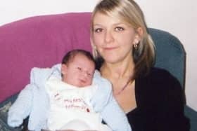 Kirsty Henshaw with her son Jacob shortly after his birth. 