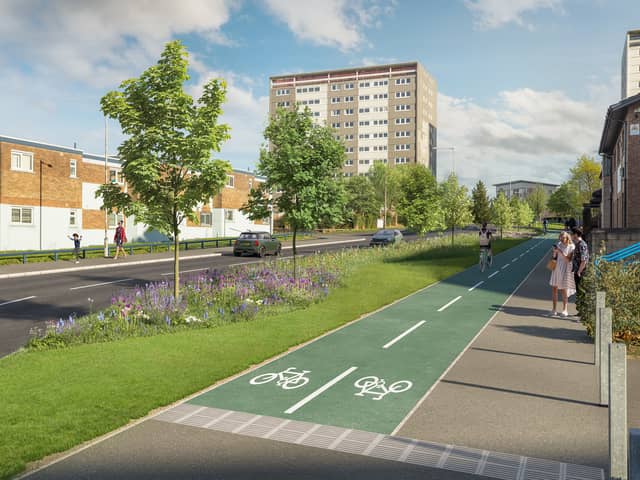 How the proposed new cycle lane would look on Queen Street