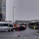 Traffic queues at the junction of Cookson Street and Talbot Road in Blackpool town centre