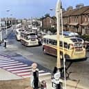 Congestion on Blackpool Road, in Preston, in the 1960s in the days before the M55 was built