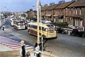 Congestion on Blackpool Road, in Preston, in the 1960s in the days before the M55 was built