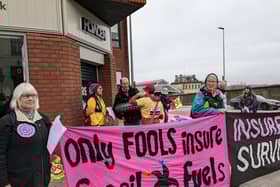 Extinction Rebellion held a protest outside Howden Insurance on Fishergate over the weekend.