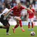 David Ozoh (L) has been on the sidelines since mid-September. Derby County will be hopeful he can return against Preston North End. (Photo by Nathan Stirk/Getty Images)