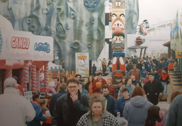 Crowds at Blackpool Pleasure Beach