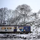 A Northern Rail train in the snow.