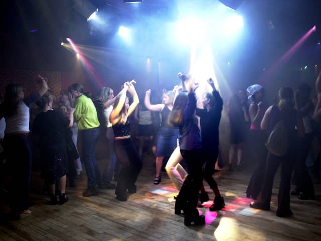 On the dancefloor at Squires