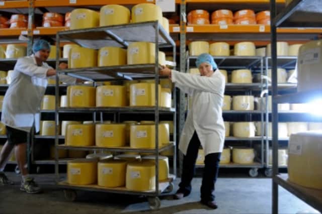Wheels of cheese