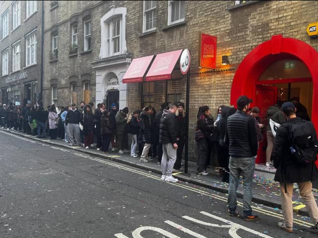 Huge queues lined the streets of Soho as Preston's Spud Brothers opened their first restaurant in London's West End
