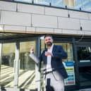 Radu Solomon, Centre Manager of Hollywood Bowl Preston, outside the new £2.9m bowling and family entertainment centre, Hollywood Bowl in Preston.