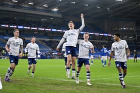 Mads Frokjaer of Preston North End celebrates 