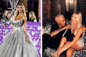Christine has been dating someone new since March: in the right image she is pictured with DJ Roxxxan (credit @mrscmcguinness on Instagram).