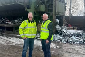 ormer Metro Metals owner Ross Shekleton (left) with Iain Swinson, Ashvin Metals financial director