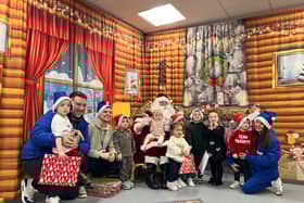 Children meeting Father Christmas at EFL House
