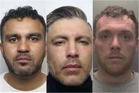 (L-R) Zulkernan Mahmood, Rehan Yousaf and Jonathan O’Grady used a TV ad featuring an EastEnders star to scam £1 million from pensioners 