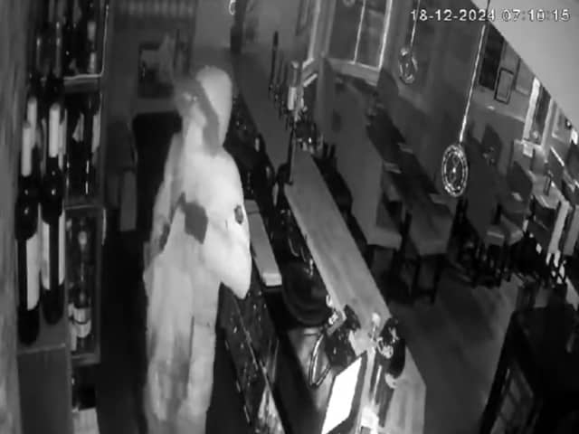 Officers want to speak to this man after bottles of alcohol were stolen from a hotel in Morecambe