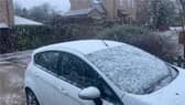 Snow falls in Leicestershire.