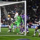 Preston North End's Will Keane scores
