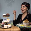Helen Blake of Vea Curious Vegan Baking, with a selection of her sweet treats