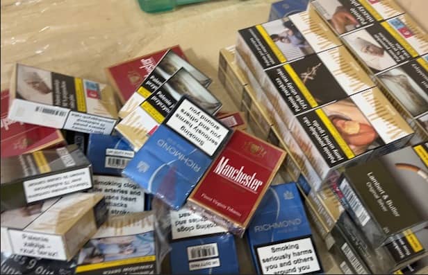 Some of the illegal cigarettes seized