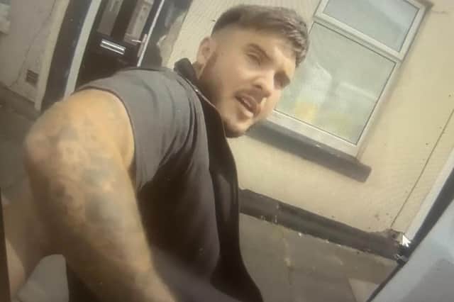Police have released bodycam footage of Ryan Wellings from Bispham being arrested for coercive control and abuse.