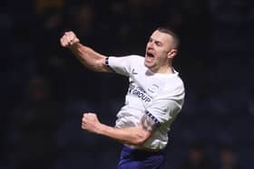 Milutin Osmajic of Preston North End celebrates